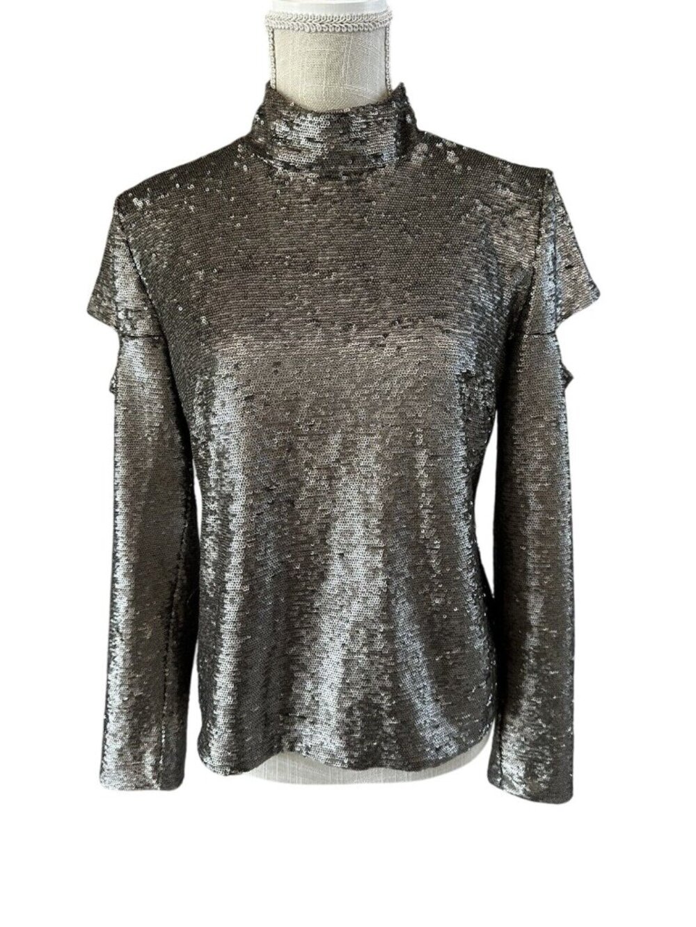 NWT Generation Love Katrina Sequin Top Gold Long Sleeve S